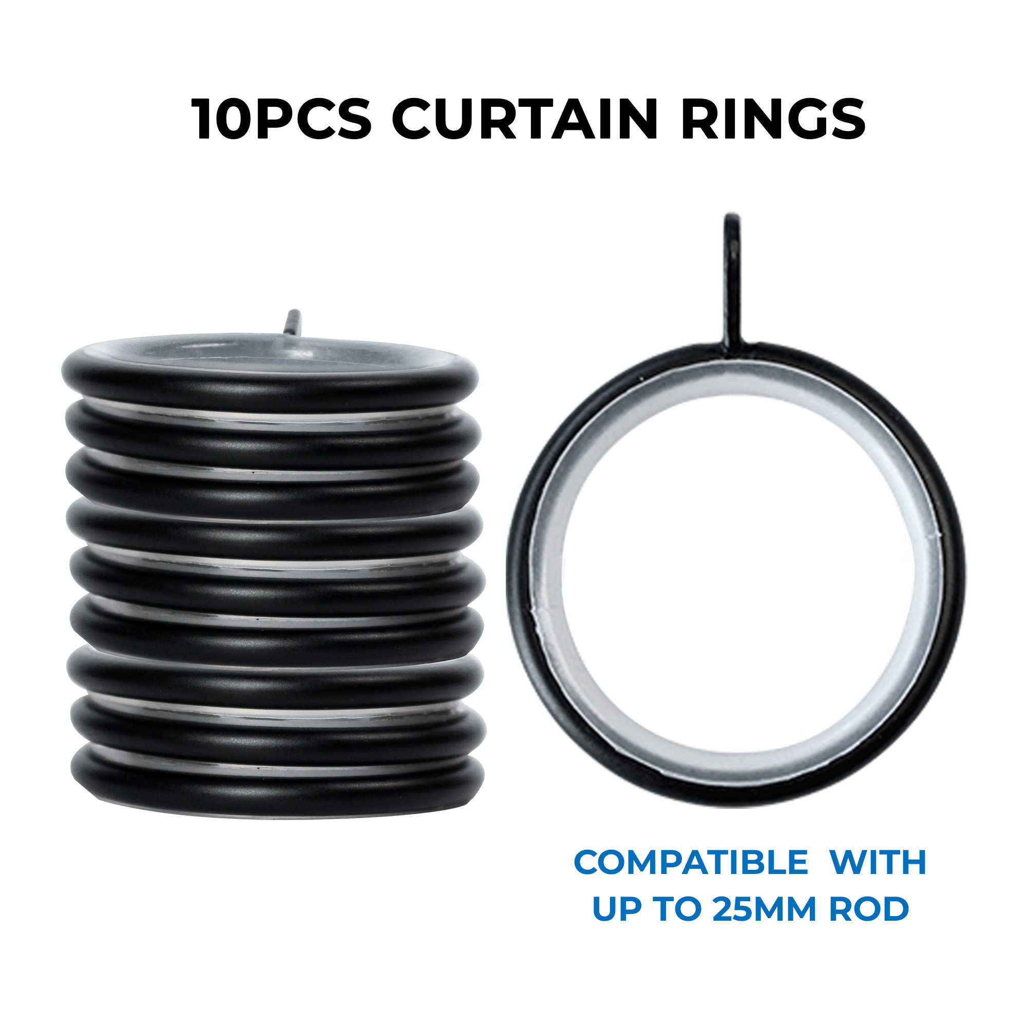 25MM METAL RINGS BLACK - Image 4