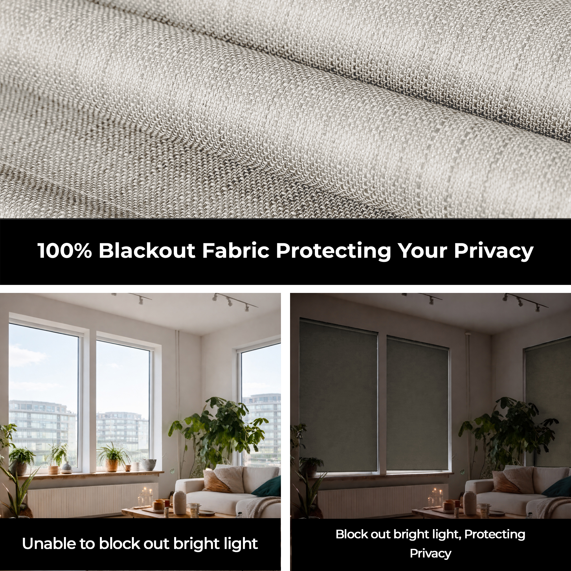 Block-out Roller Blind Sofia Natural - Image 4