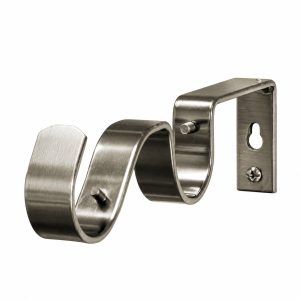 32/25mm Steel Curtain Rod Double Bracket Brushed Bronze