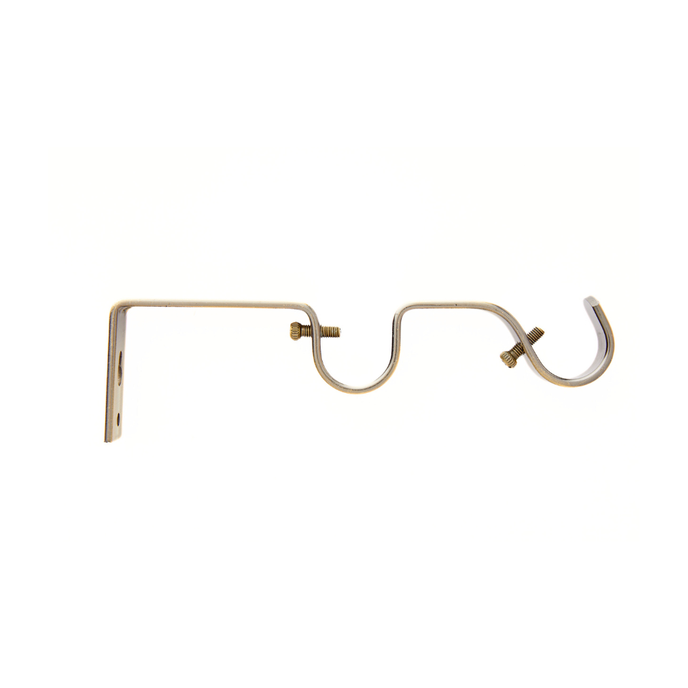 25MM STEEL ROD DOUBLE BRACKET BRUSHED BRONZE - Image 2