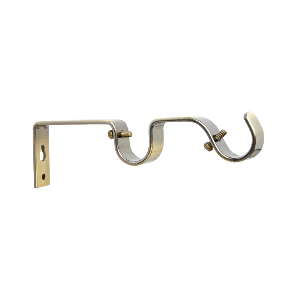 25MM STEEL ROD DOUBLE BRACKET BRUSHED BRONZE