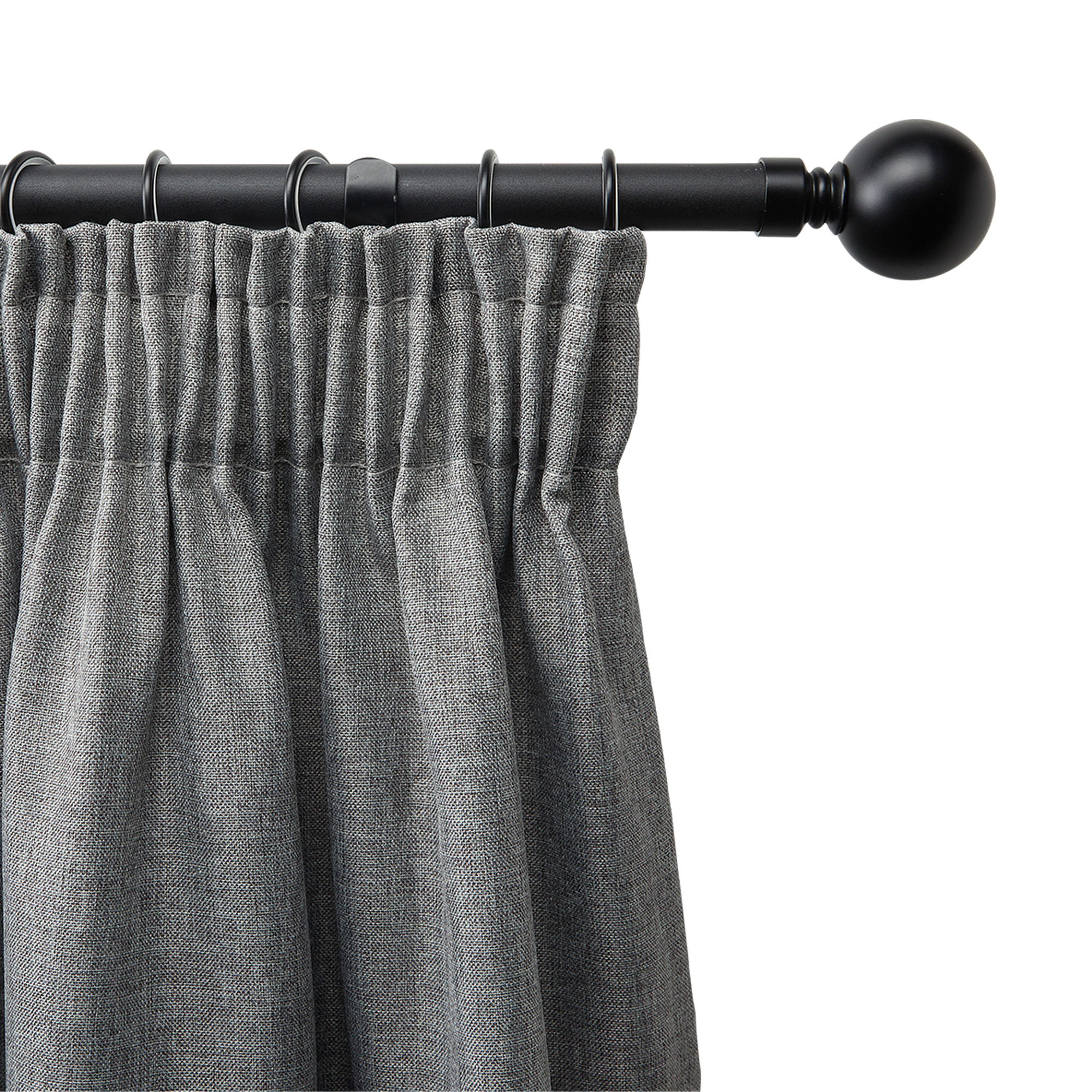 32mm Steel Curtain Rod Black Decorland Decorland 32mm Steel Curtain Rod Black Decorland Decorland