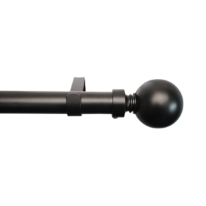 25-28 Exp Rod Single Solid Ball Finial Black 2.2-4.0
