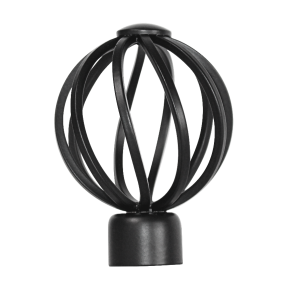 32mm Stainless Steel Twisted Finial | Black