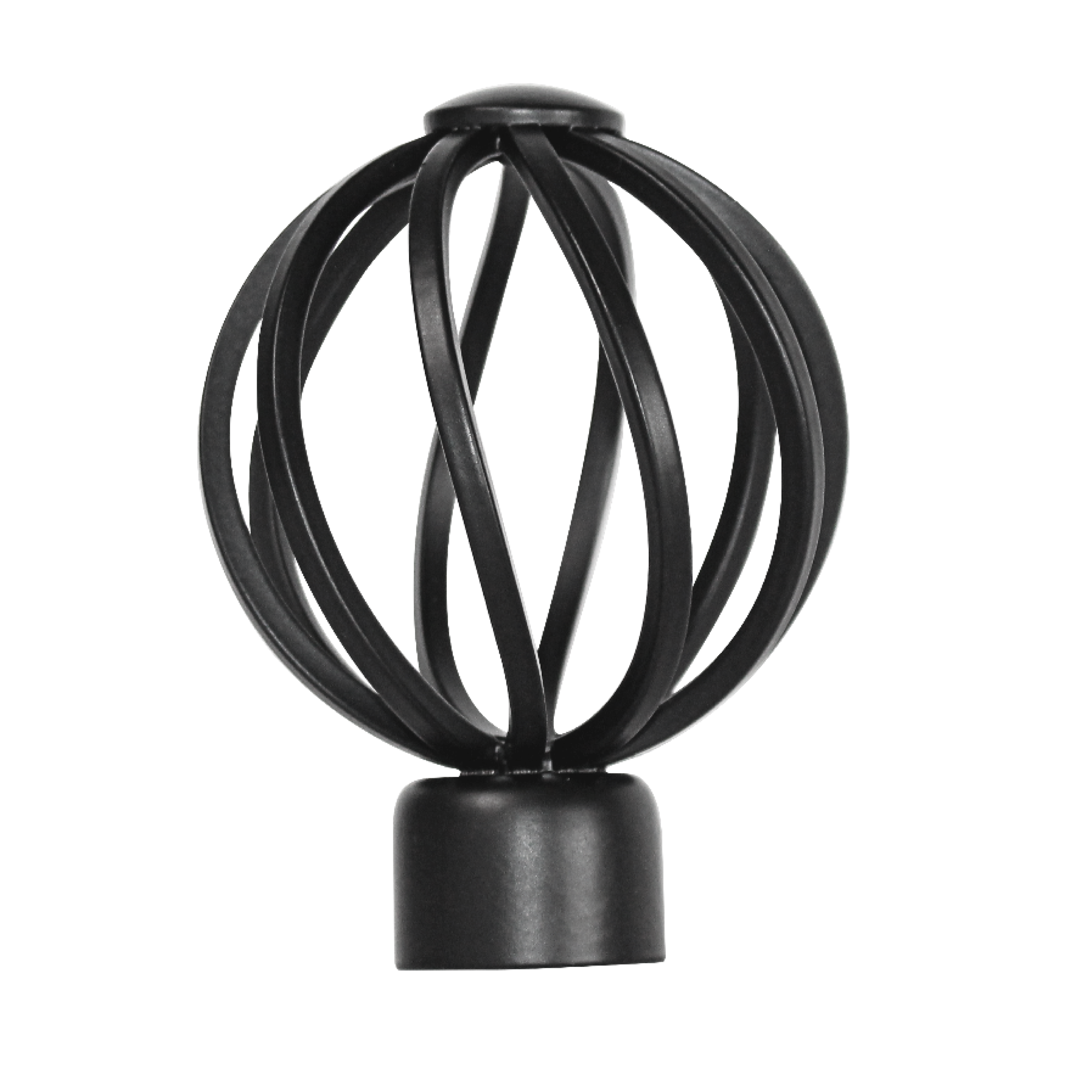 32mm Stainless Steel Twisted Finial | Black