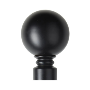 32mm Steel Rod Finial | Solid Ball | Black