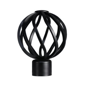 25 MM STEELROD FINIAL TWISTBALL BLACK