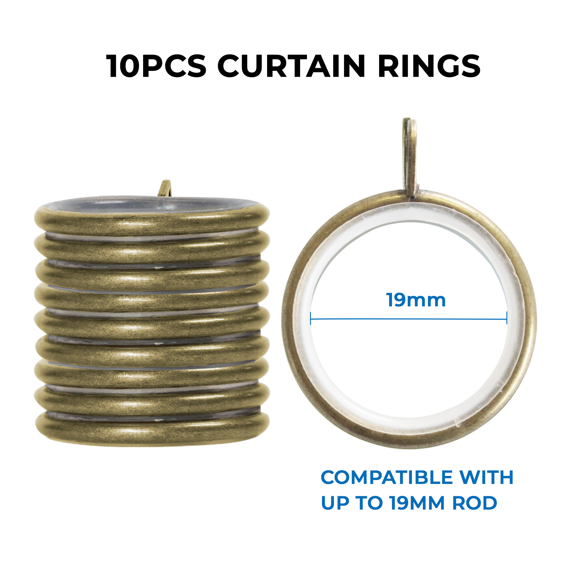19mm Steel Rod Metal Rings B/Bronze - Image 3